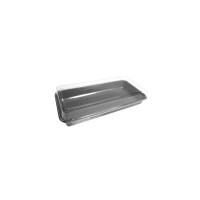 Boite repas plastique gris avec un couvercle charnière transparent  270x340mm H65mm
