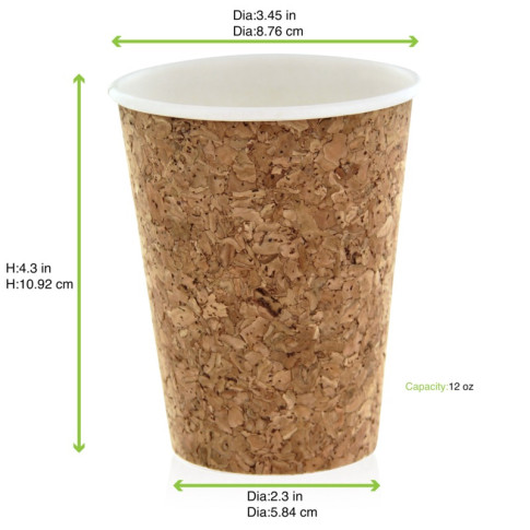 Gobelet carton et liège   H110mm 350ml