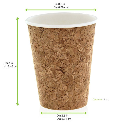 Gobelet carton et liège  H136mm 470ml