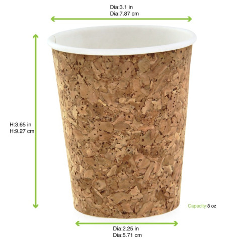 Gobelet carton et liège  H92mm 230ml