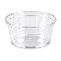 Pot à sauce rond en plastique PS cristal  H47mm 270ml
