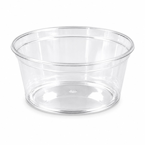 Pot à sauce rond en plastique PS cristal  H47mm 270ml