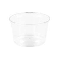 Pot à sauce rond en plastique PS cristal  H61mm 350ml