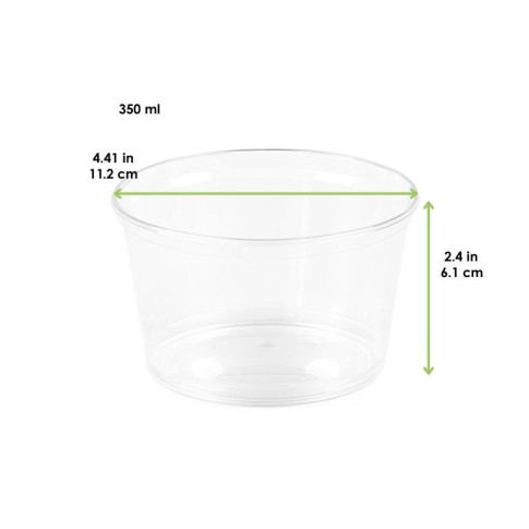 Pot à sauce rond en plastique PS cristal  H61mm 350ml