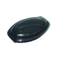 Cassolette plastique PP ovale noire  207x143mm H37mm 500ml