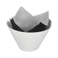 Caissette de cuisson forme tulipe en papier noir ingraissable   H90mm