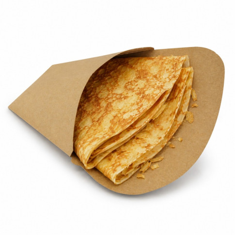 Pochette crêpe triangulaire en carton blanc  145x65mm H185mm