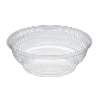 Saladier plastique PET rond transparent  H60mm 950ml