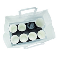 Plateau insert carton blanc avec alvéoles pour 8 gobelets  300x170mm H170mm