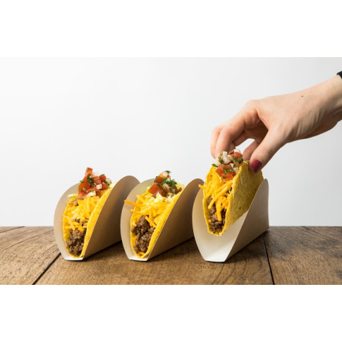 Emballage pour Tacos Kraft/Blanc 150x70mm H20mm