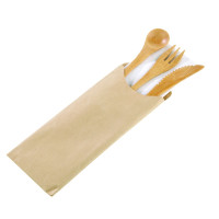 Kit couverts bambou 4/1 "Bambi", emballage kraft   H160mm