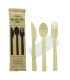Kit couverts bambou "Anji" 4/1: couteau fourchette cuillère serviette, emballage kraft  H170mm