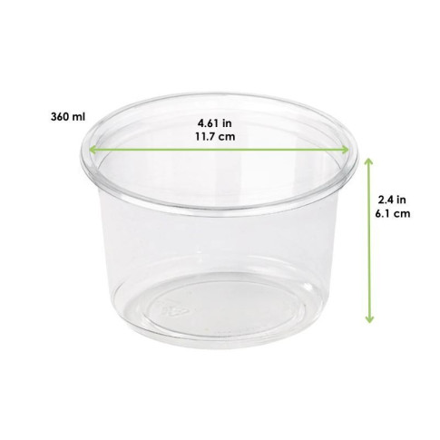 Pot Deli rond PET transparent  H61mm 360ml