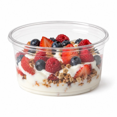 Pot Deli rond PET transparent  H79mm 525ml