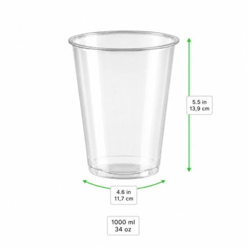 Pot Deli rond PET transparent  H139mm 1000ml