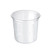 Pot Deli rond PET transparent avec couvercle rentrant  H141mm 960ml