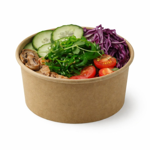 Pot "Deli" rond en carton kraft   H52mm 370ml
