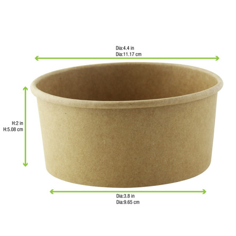 Pot "Deli" rond en carton kraft   H52mm 370ml