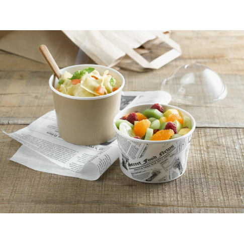 Pot "Deli" rond en carton kraft   H52mm 370ml