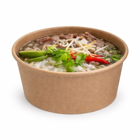 Pot "Deli" rond en carton kraft   H70mm 480ml