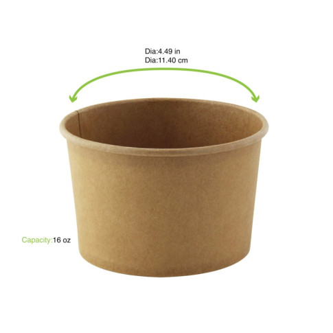 Pot "Deli" rond en carton kraft   H72mm 532ml