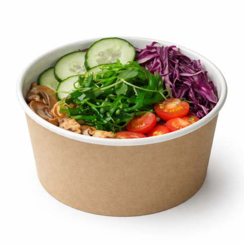 Pot "Deli" rond en carton kraft   H87mm 600ml