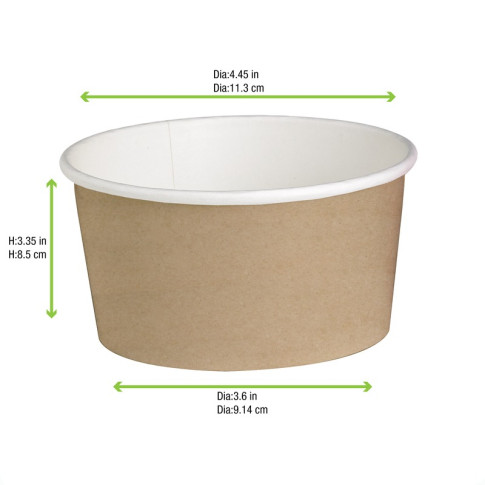 Pot "Deli" rond en carton kraft   H87mm 600ml