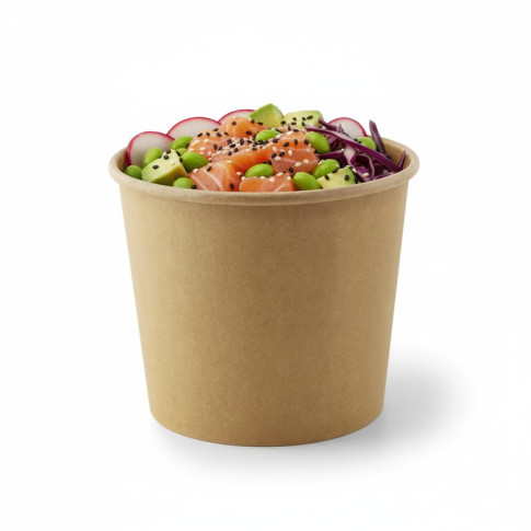 Pot "Deli" rond en carton kraft   H95mm 700ml