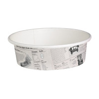 Pot "Deli" rond en carton décor journal   H54mm 360ml