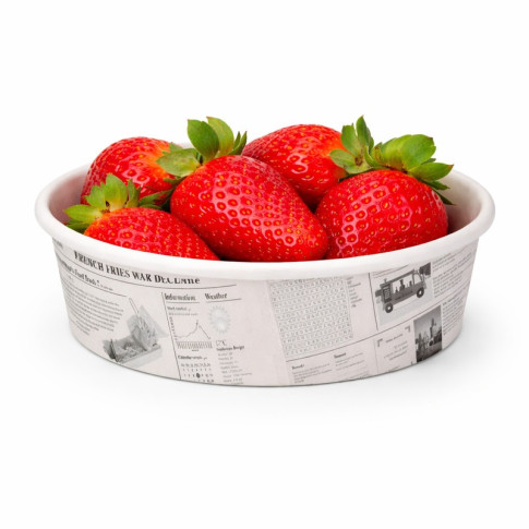 Pot "Deli" rond en carton décor journal   H54mm 360ml