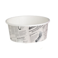 Pot "Deli" rond en carton décor journal   H72mm 480ml