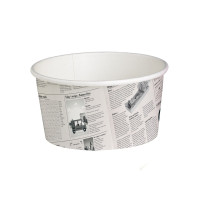 Pot "Deli" rond en carton décor journal   H87mm 600ml