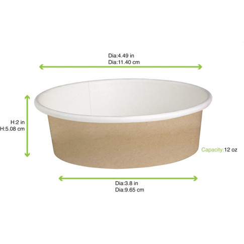 Pot "Deli" rond en carton décor brun  H54mm 360ml