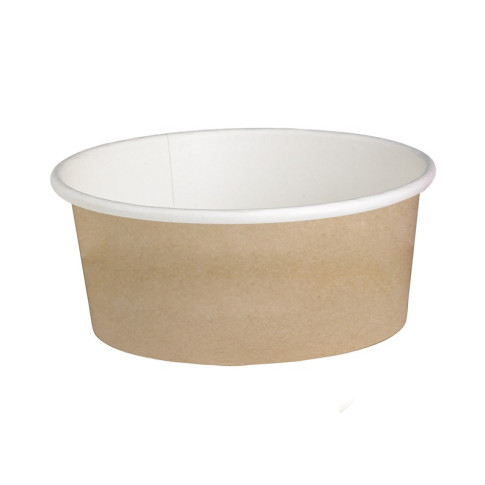 Pot "Deli" rond en carton décor brun  H72mm 480ml