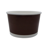 Pot "Deli" rond en carton marron foncé   H69mm 450ml