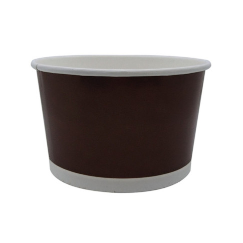 Pot "Deli" rond en carton marron foncé   H69mm 450ml