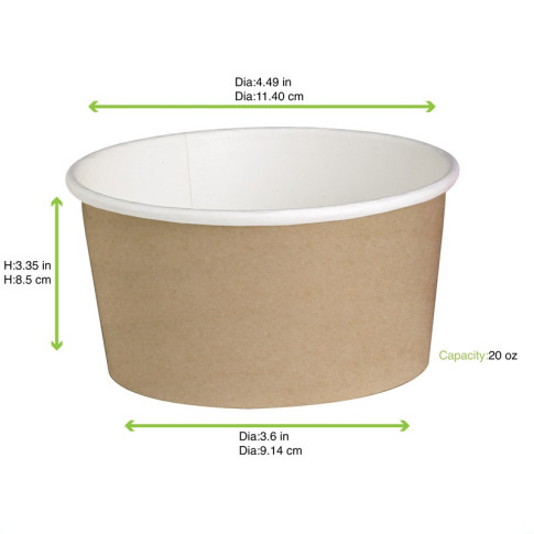 Pot "Deli" rond en carton décor brun  H87mm 600ml