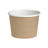 Pot "Deli" rond en carton décor brun  H99mm 650ml