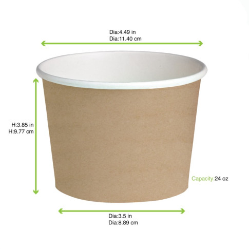 Pot "Deli" rond en carton décor brun  H99mm 650ml