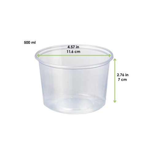 Pot Deli rond PP transparent   H70mm 500ml