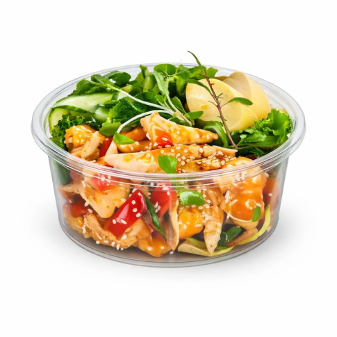Pot Deli rond PLA transparent   H73mm 450ml