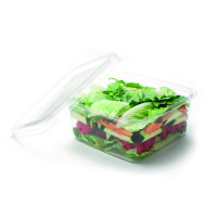Pot carré en PLA transparent   160x160mm H65mm 1100ml