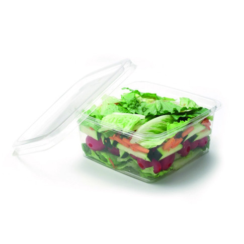 Pot carré en PLA transparent   160x160mm H65mm 1100ml