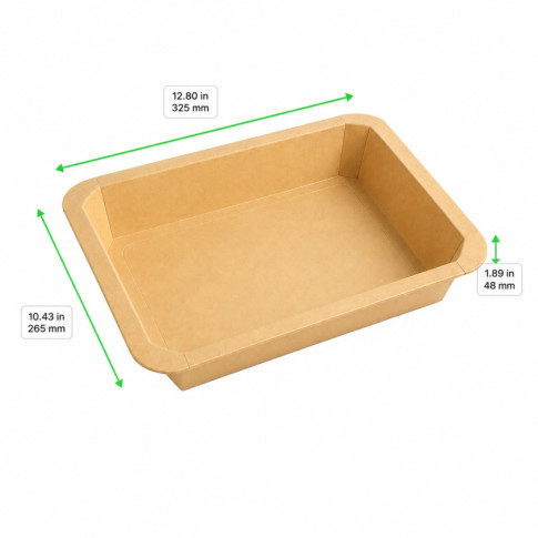Barquettes GN 1/2 scellables en carton 325x265mm H48mm 3 160ml