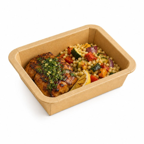 Barquettes GN 1/8 scellables en carton 160x130mm H45mm 520ml