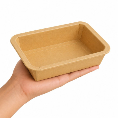 Barquettes GN 1/8 scellables en carton 160x130mm H45mm 520ml