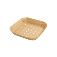 Moule à friture perforé carré kraft   160x160mm H45mm