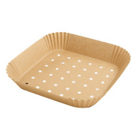 Moule à friture perforé carré kraft   200x200mm H45mm