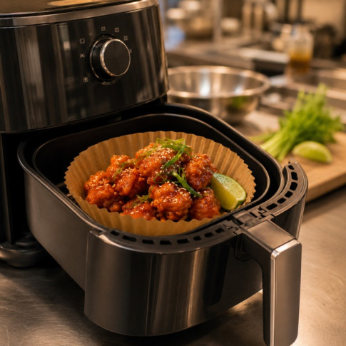 Moule à friture rond kraft sans trous  H45mm