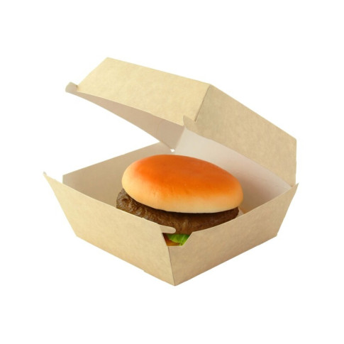 Boite burger carton kraft brun  110x100mm H80mm